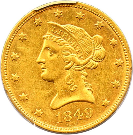 image for: 1849 $10 PCGS MS61