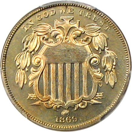 image for: 1869 5c PCGS Proof 65