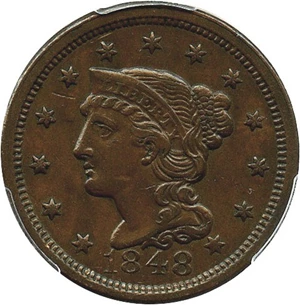image for: 1848 1c PCGS AU53