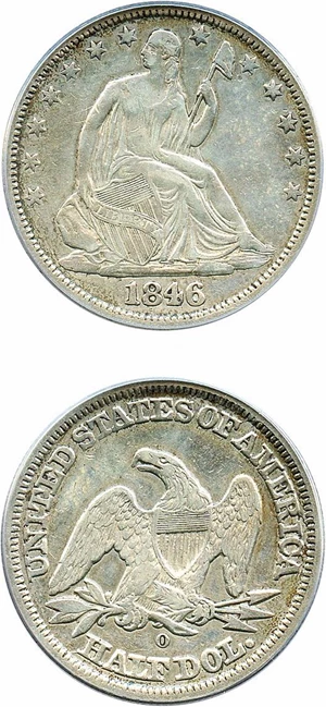 image for: 1846-O 50c PCGS Genuine (Medium Date)