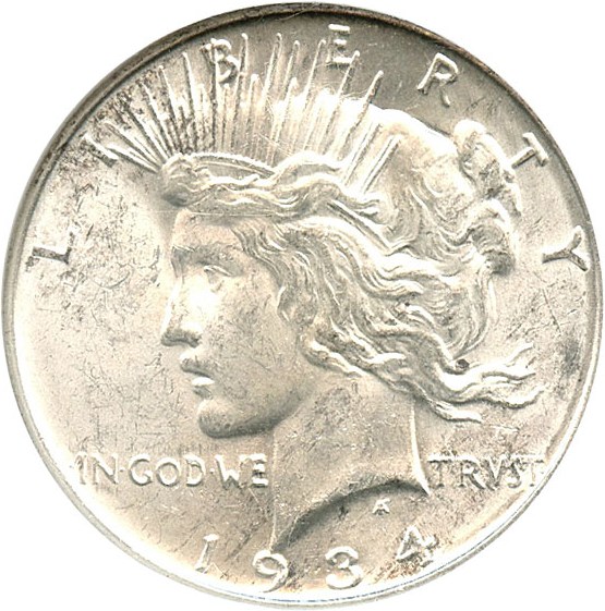 image for: Top 50 VAM: 1934-D $1 NGC MS62 (VAM-3 Large D DDO Motto)