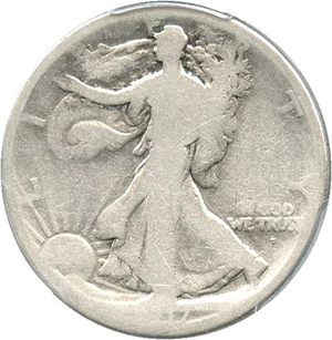 image for: 1917-S 50c PCGS Genuine (Mintmark Obverse)