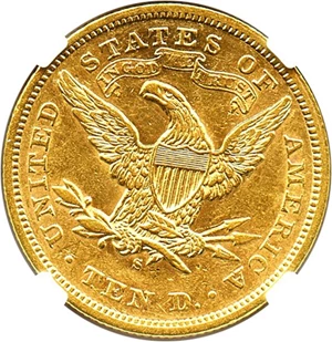 image for: 1872-S $10 NGC AU55