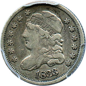 image for: 1833 H10c PCGS VF25