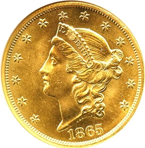 image for: 1865 $20 NGC/CAC MS63 * SS Republic Shipwreck *