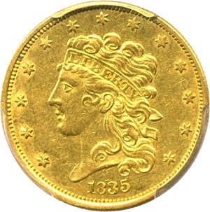 image for: 1835 $5 PCGS/CAC AU50