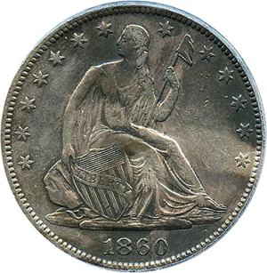 image for: 1860-S 50c PCGS Genuine