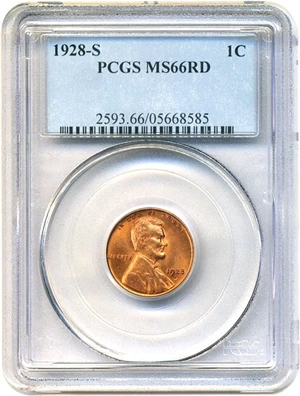 image for: 1928-S 1c PCGS MS66 RD