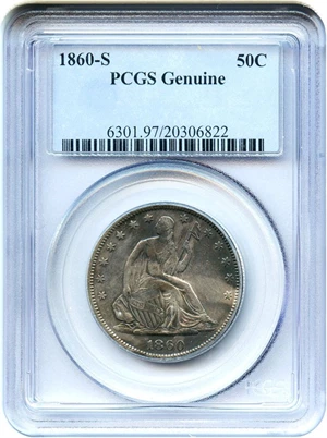 image for: 1860-S 50c PCGS Genuine