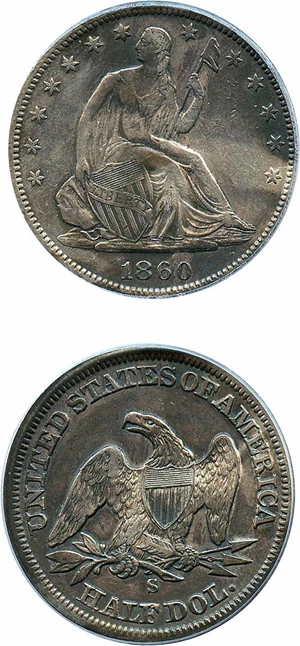 image for: 1860-S 50c PCGS Genuine