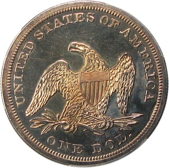image for: 1857 $1 PCGS Proof 63