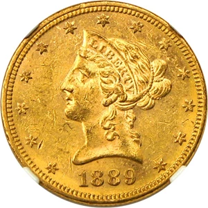 image for: 1889 $10 NGC MS60