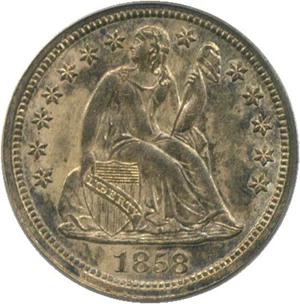 image for: 1858 10c PCGS MS60