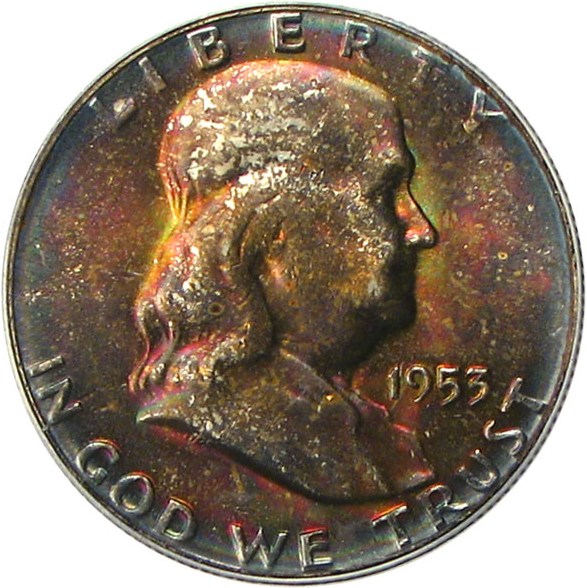 image for: 1953 50c PCGS MS65 * Superb Rich Colorful Toning *