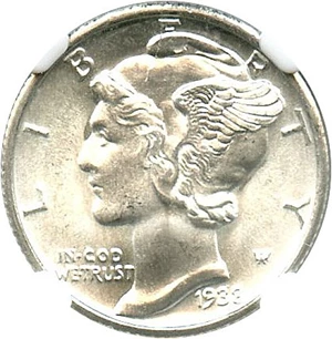 image for: 1938-S 10c NGC MS66