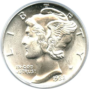 image for: 1938-S 10c PCGS MS65