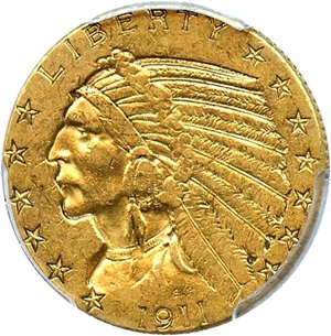 image for: 1911-D $5 PCGS AU50