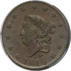 image for: 1818 1c PCGS/CAC MS63 BN