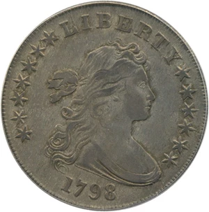 image for: 1798 $1 PCGS/CAC VF30 (Large Eagle, 10 Arrows)