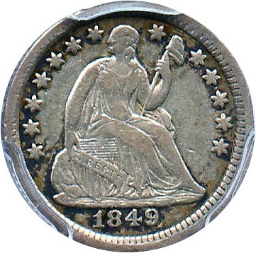 image for: 1849/6 H10c PCGS VF25