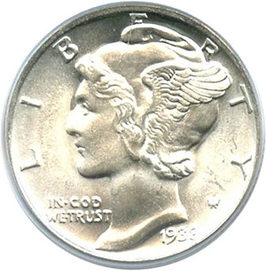 image for: 1938-S 10c PCGS MS65