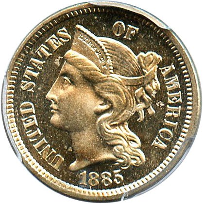 image for: 1885 3cN PCGS Proof 66 Cameo