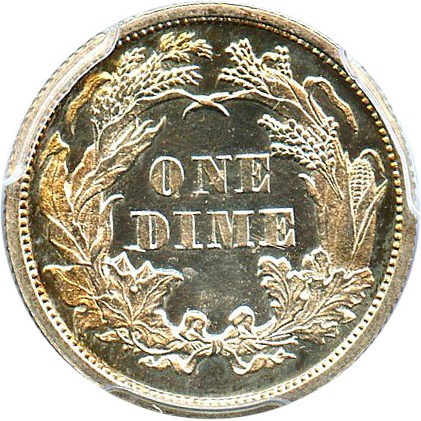 image for: 1867 10c PCGS/CAC Proof 64 Cameo