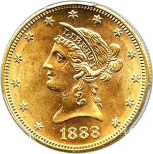 image for: 1888-S $10 PCGS MS63