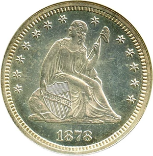 image for: 1878 25c NGC/CAC Proof 64