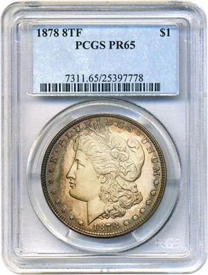 image for: 1878 8TF $1 PCGS Proof 65 * Rare Proof -- Only 500 Struck *