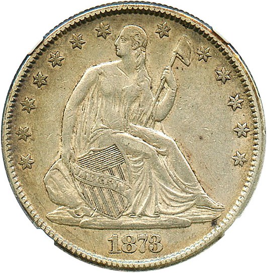 image for: 1873 50c NGC AU50 (Closed 3, No Arrows)