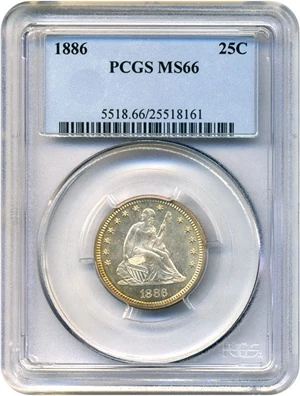 image for: 1886 25c PCGS MS66