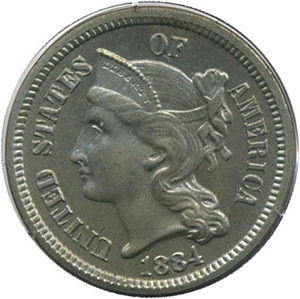 image for: 1884 3cN PCGS/CAC Proof 65 * Rattler *