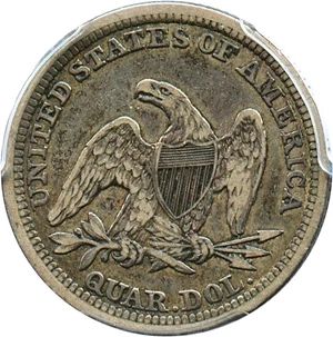 image for: 1842 25c PCGS/CAC VF30