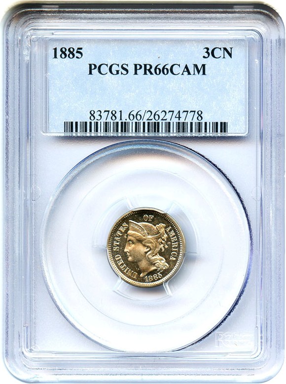 image for: 1885 3cN PCGS Proof 66 Cameo