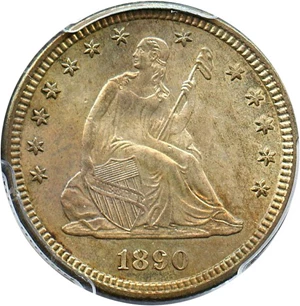 image for: 1890 25c PCGS/CAC MS66