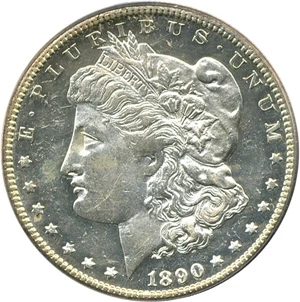 image for: 1890-CC $1 PCGS MS62 DMPL