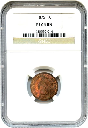 image for: 1875 1c NGC Proof 63 BN