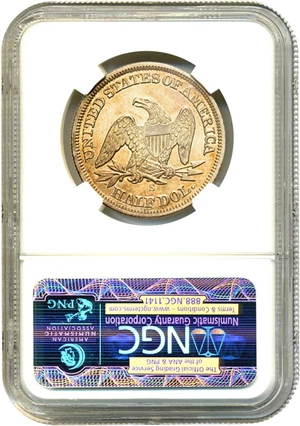 image for: 1857-S 50c NGC MS61 * Key S-mint Seated Half * ex: Dick Osburn Collection