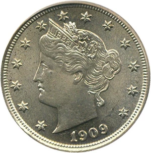 image for: 1909 5c PCGS/CAC MS64 * Pretty Reverse Toning *
