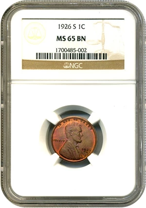 image for: 1926-S 1c NGC MS65 BN * Popular Key Date *