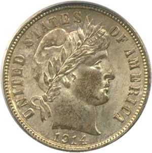image for: 1914-D 10c PCGS/CAC MS64