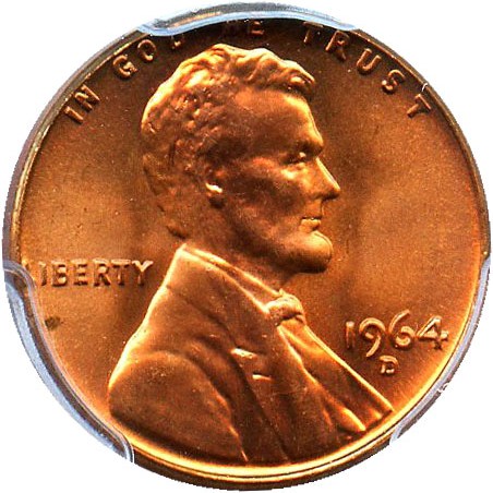 image for: 1964-D 1c PCGS MS66+ RD