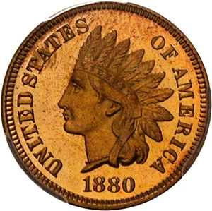 image for: 1880 1c PCGS/CAC Proof 66 RD Cameo * Tied for Finest Cameo at CAC *