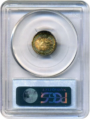 image for: 1951-S 10c PCGS MS68 * Amazing Rainbow Toning *