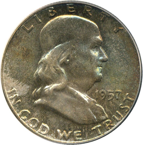 image for: 1957 50c PCGS/CAC MS66 - Beautiful Toning