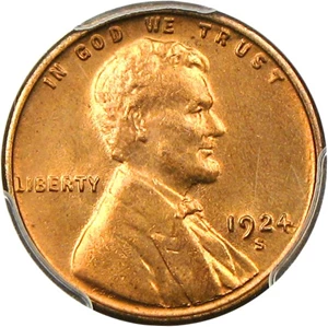 image for: 1924-S 1c PCGS/CAC MS64+ RD