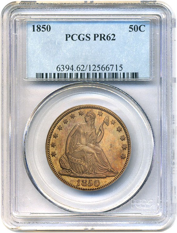 image for: 1850 50c PCGS Proof 62 - One of Just 5-6 Known