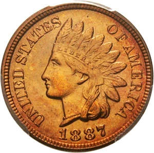 image for: 1887 1c PCGS/CAC MS65 RD