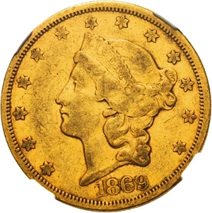image for: 1869-S $20 NGC XF40